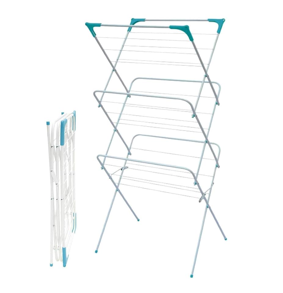 image 1 of 3 Tier Folding Clothes Airer For Laundry Indoor & Outdoor Drying Rack