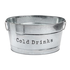 Harbour Housewares Vintage Metal Large Drinks Bucket - Silver