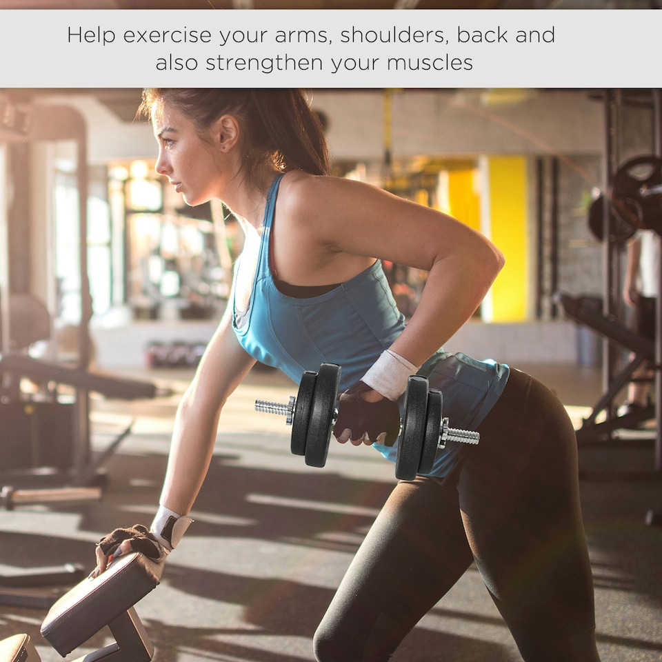 image 1 of HOMCOM 20KG Adjustable Dumbbells Weight Set Hand Weight for Body Fitness