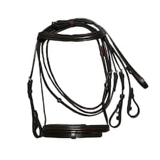 Hy Padded Flash Bridle with Rubber Grip Reins - Brown - Full