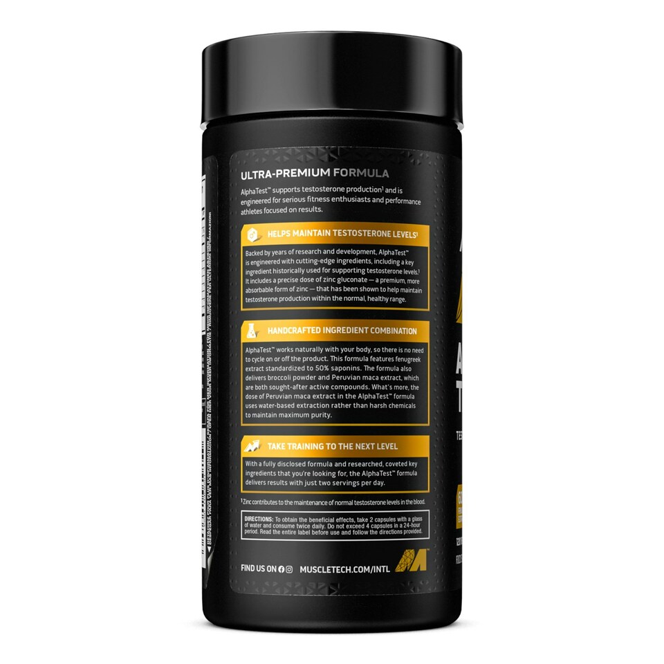 image 1 of MuscleTech Alpha Test Testosterone Support 120 Capsules Food Supplement