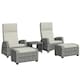 image 1 of Outsunny 5 PCs Rattan Garden Furniture Set with Reclining Chairs, Grey