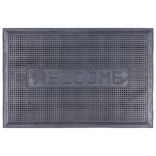 Nicola Spring Heavy Duty Door Mat - 60 x 40cm - Welcome - Rubber Indoor Outdoor Floor Mat Dirt Trapper Rug Non Slip Doormat
