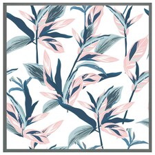 Winter pink & blue flowers (Picture Frame) Grey | XL