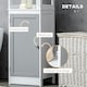 image 5 of kleankin Bathroom Tall Storage Cabinet Organizer Tower w/ Door Shelves White
