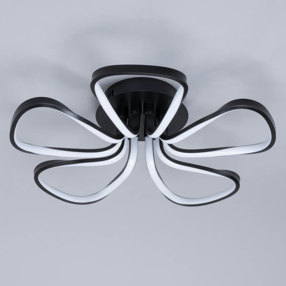 image 1 of BHS Alvar LED Petals Ceiling Light | Black | Satin Black | 1