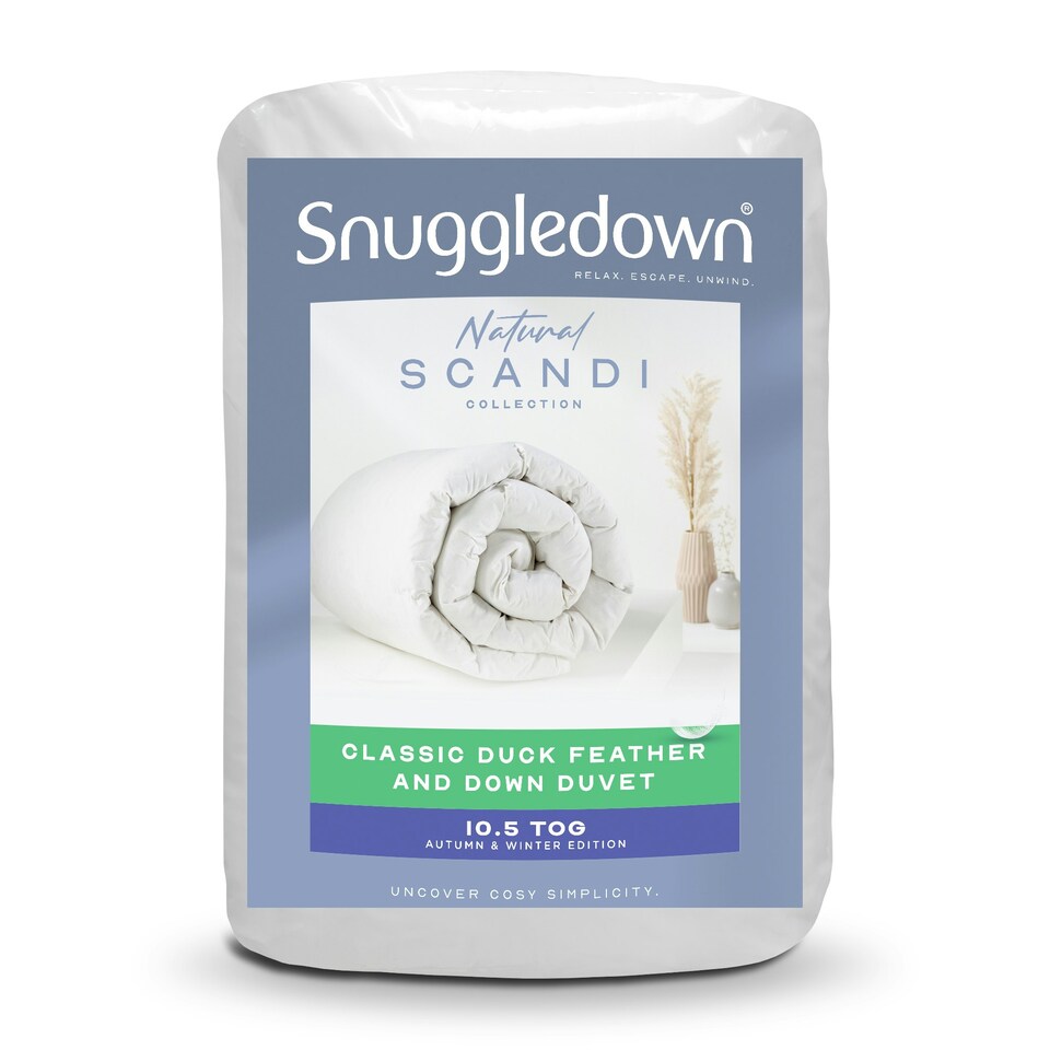 image 1 of Snuggledown Scandinavian Duck Feather And Down Duvet, 10.5 Tog, King White
