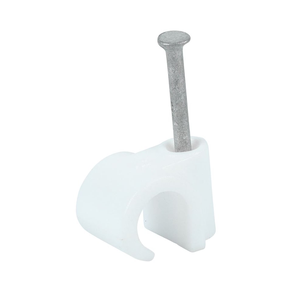 image 1 of Timco - Round Cable Clips - White (Size To fit 9.0mm - 100 Pieces)