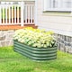 image 9 of Outsunny Galvanised Raised Garden Bed Planter Box with Safety Edging, Dark Grey