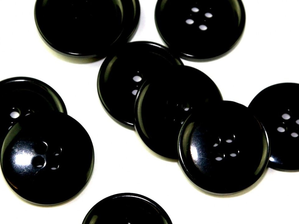 Minerva Navy Blue 28mm Round Plastic Coat Buttons for Dressmaking - per pack of 100