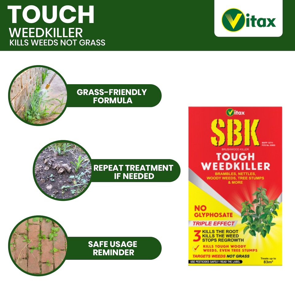 image 1 of Vitax SBK Brushwood Killer 250ml Tough Weedkiller for Brambles Nettles Tree Stumps & Woody Weeds Fast-Acting