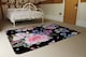 image 3 of Bright Pink Flowers On Black Rug | Multi