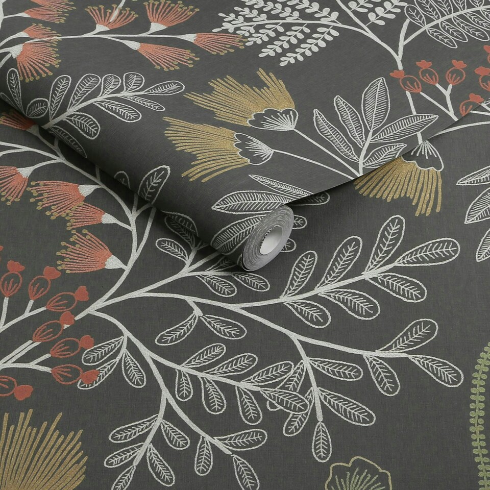 image 1 of Superfresco Easy Richmond Noir Trees Wallpaper Black | Black