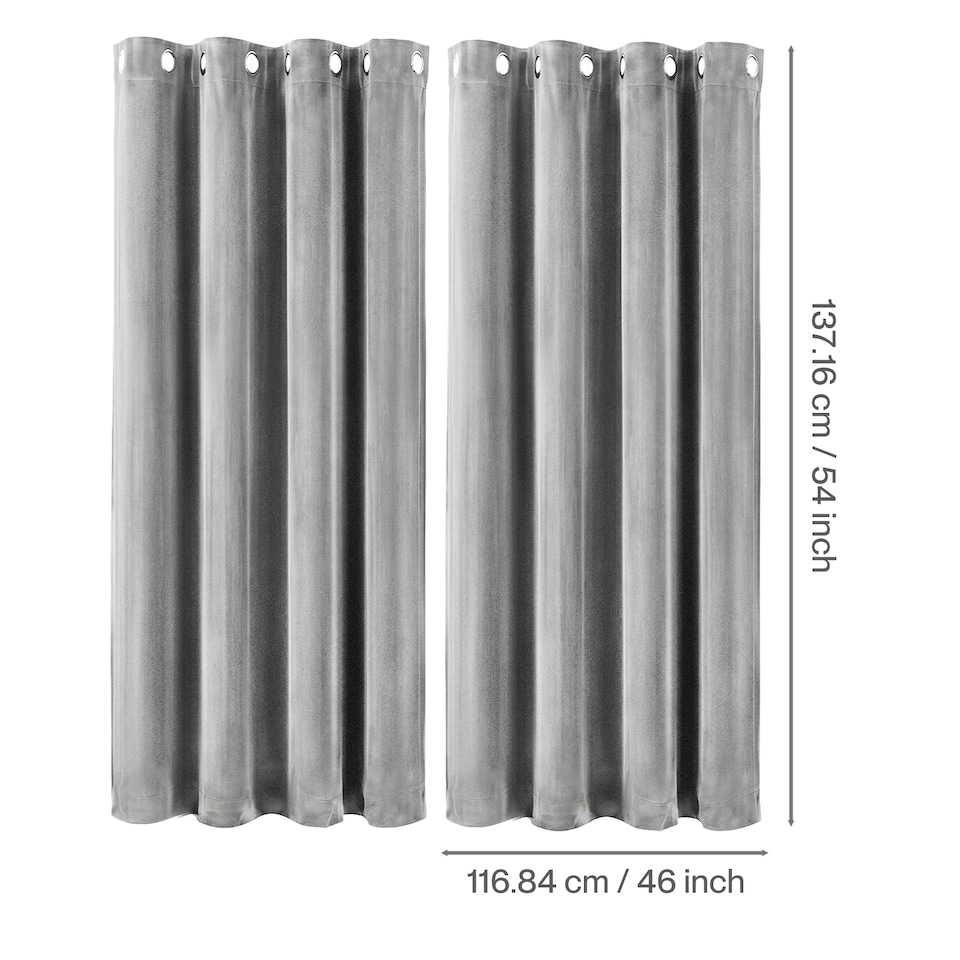 image 1 of Marlow Velvet Blackout Eyelet Curtains with Tie Backs for Home