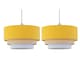 image 1 of First Choice Lighting Set of 2 Gabi Ochre Ombre Linen 3 Tier Ceiling Light Shades Yellow