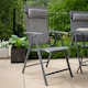 image 7 of 6 Seater Dining Set Garden Furniture With Parasol Reclining Chairs Glass Table In Grey