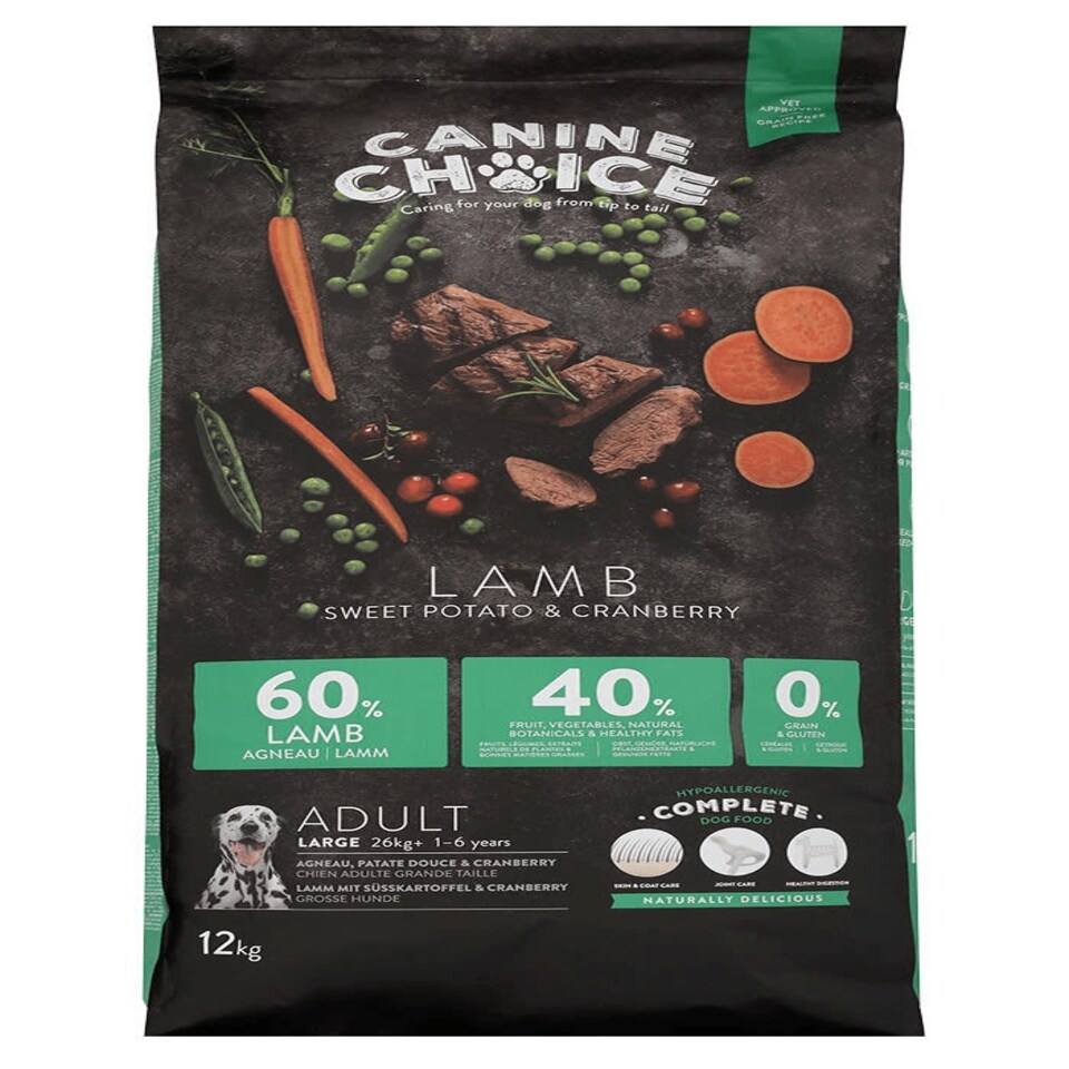image 1 of Canine Choice Super Premium Grain Free Large Adult Dry Dog Food - Lamb 12kg