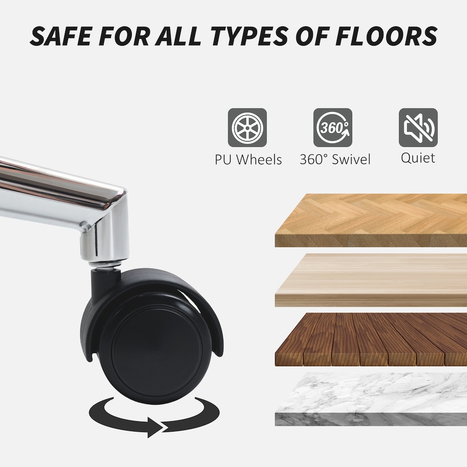 image 1 of HOMCOM Home Office Chair, Upholstered Sherpa Fleece Desk Chair with Height Adjustable, Tilt Function and 360 Swivel Wheels for Home Office and Study Room, Grey | Grey