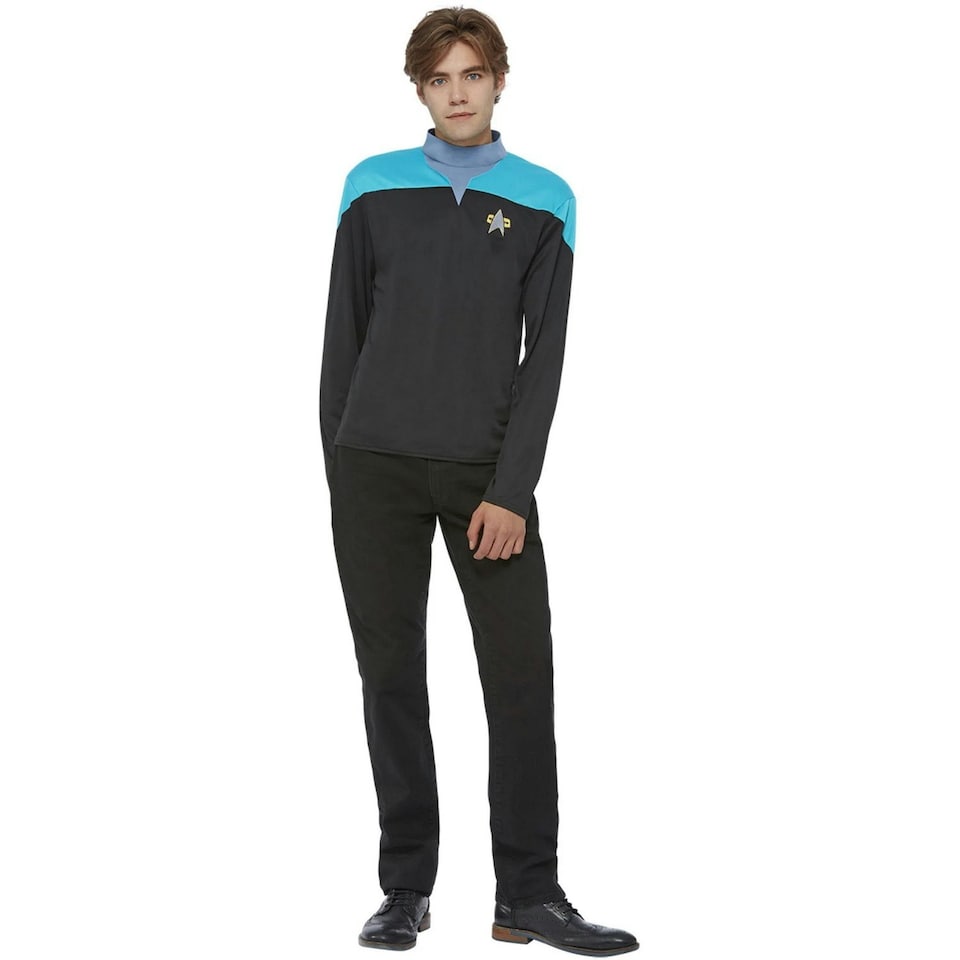 image 1 of Star Trek Voyager Mens Science Uniform Costume - Blue/Black - S S