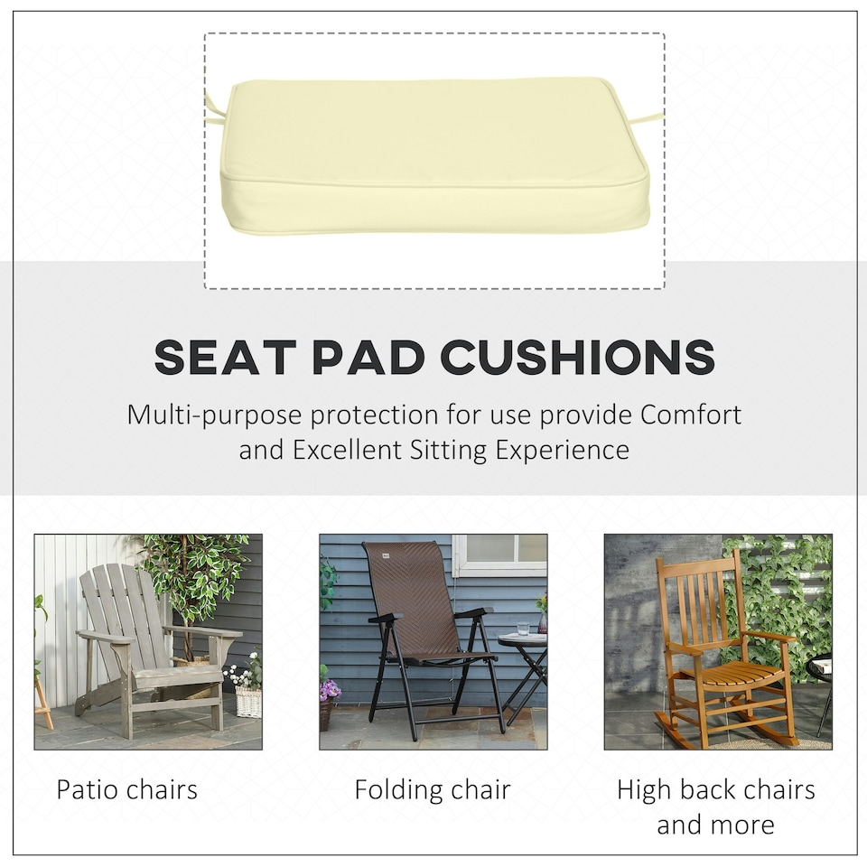 image 1 of Outsunny Set of 6 Chair Cushion Seat Pads Dining Chair w/ Straps Outdoor Grey 