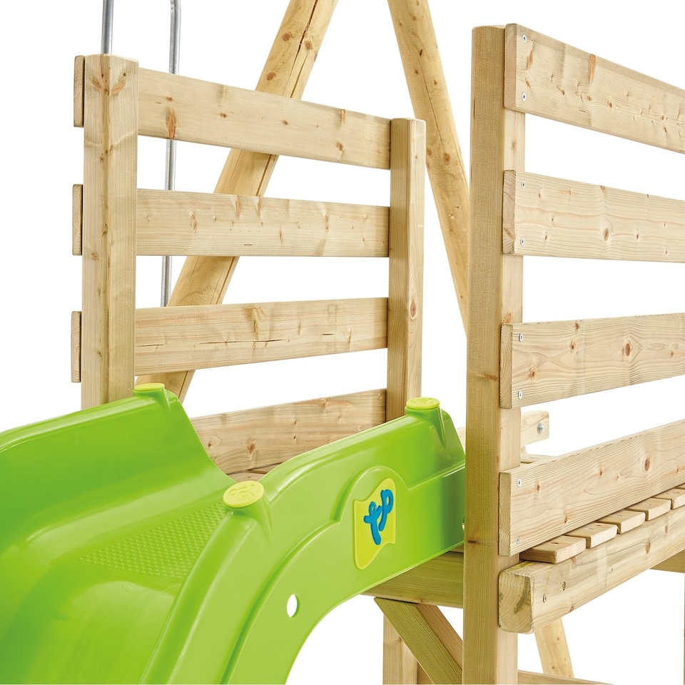 image 1 of TP Kite Wooden Double Swing Set with 8ft Slide