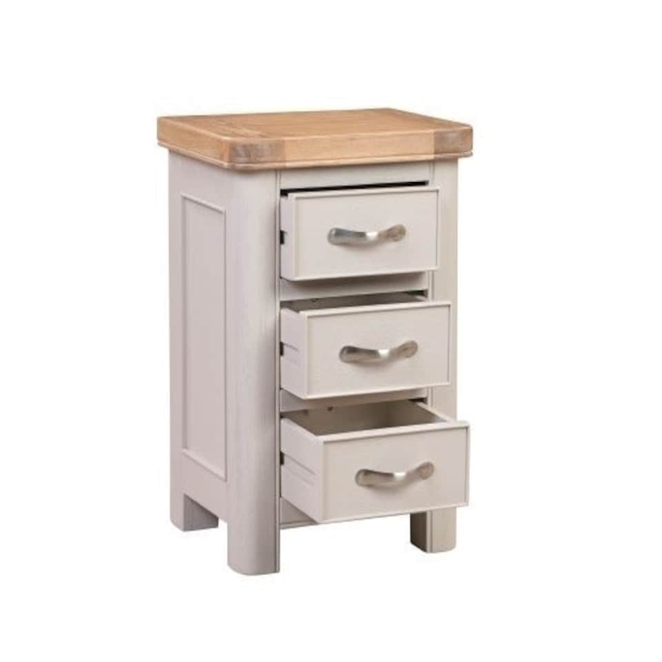 image 1 of Bologna Painted Bedside with 3 Drawers - L38 x W45 x H60 cm - Oak