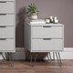 image 2 of Augusta 2 Drawer Bedside Table - Modern Industrial Style Nightstand for Bedrooms | Grey | Grey | One Size | 1