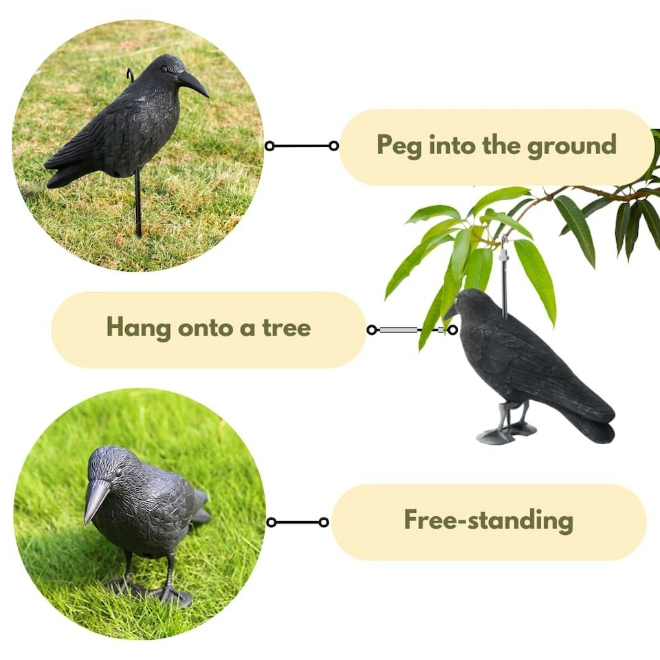 image 1 of Marco Paul Plastic Black Crow Scarer 36cm