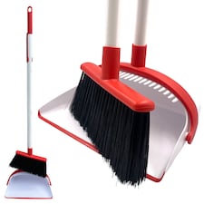 Long Handled Dustpan and Brush Set Reduce Bending Tall Lobby Dustpan and Sweeping Brush
