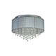 image 2 of 3Lt Ceiling Flush - Wrapped Chiffon Shade & Glass Drops