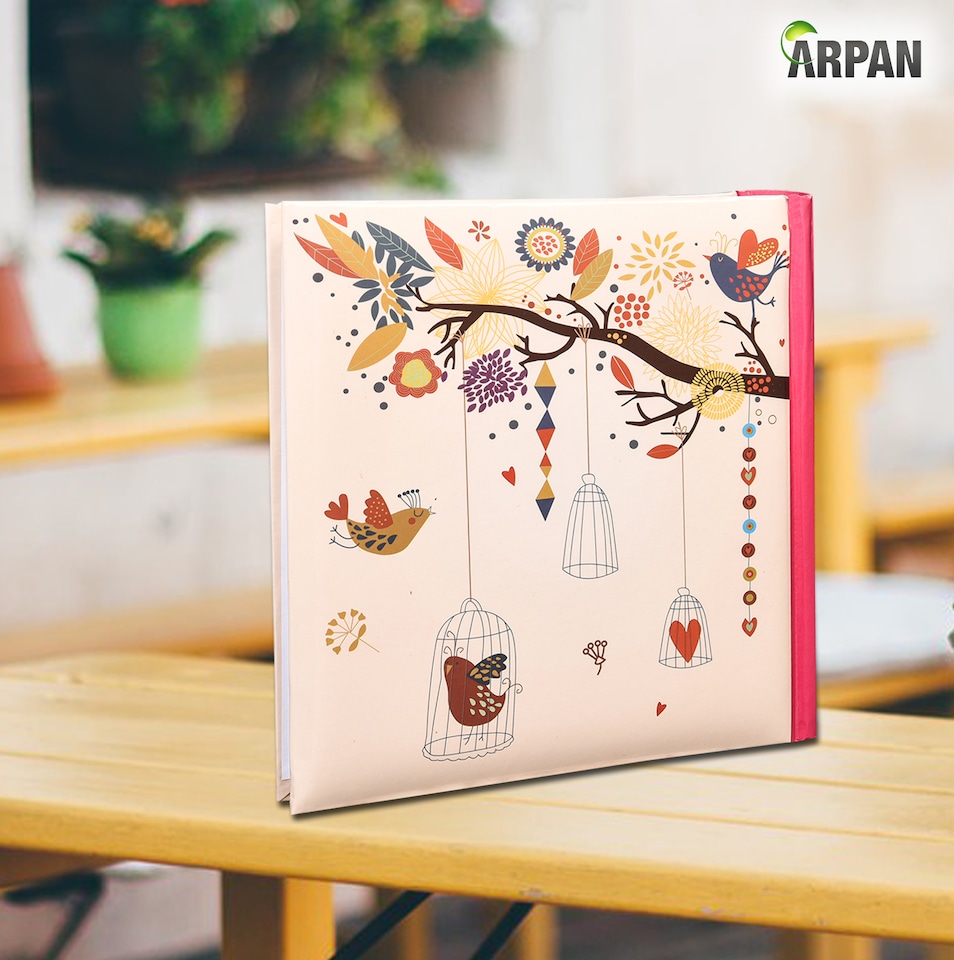 image 1 of ARPAN Large Slip In Memo Photo Album for 200 Photos 6x4" (10x15cm) – Picture Album with Memo Writing Space, Index Pages & CD/DVD Pocket – Memory Book for Family, Wedding & Travel Photos