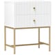 image 6 of HOMCOM Modern Bedside Table with 2 Drawers for Bedroom, White Black
