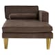 image 4 of Interiors by Premier Grey Velvet and Left Arm Chaise Longue, Comfortable Upholstered Arm Chaise Lounge for Home, Office
