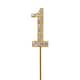 image 2 of Cake Topper Number 1 Gold Sparkly Diamond Gold