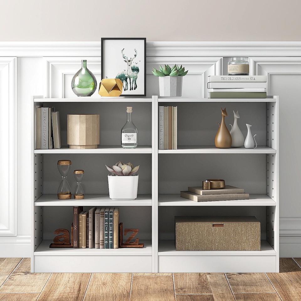 image 1 of COSTWAY 3 Tier Bookcase Floor Standing Open Bookshelf Bedroom Modern Display Cabinet