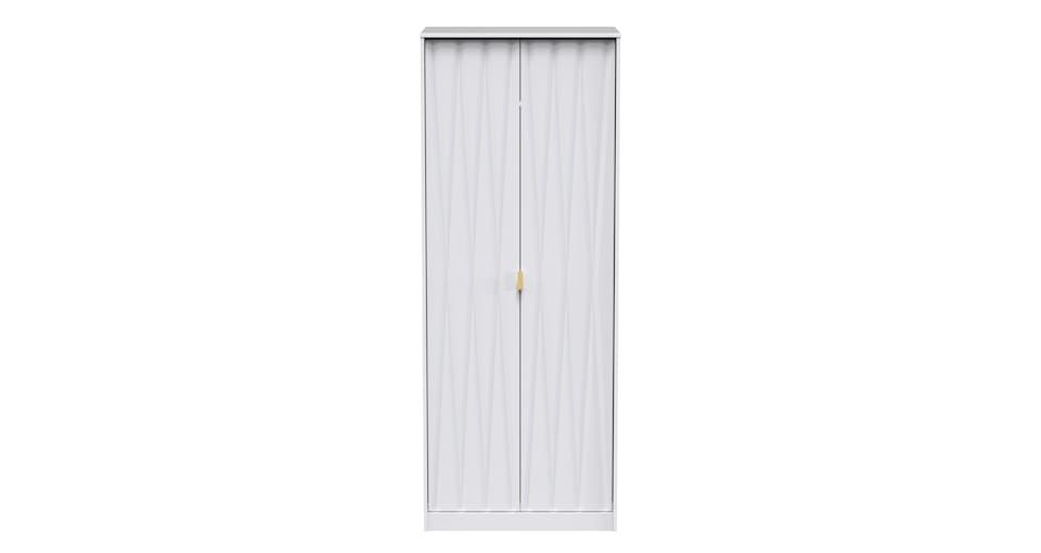image 1 of Dallas Tall Double Wardrobe in White Matt (Ready Assembled) | White | White Matt