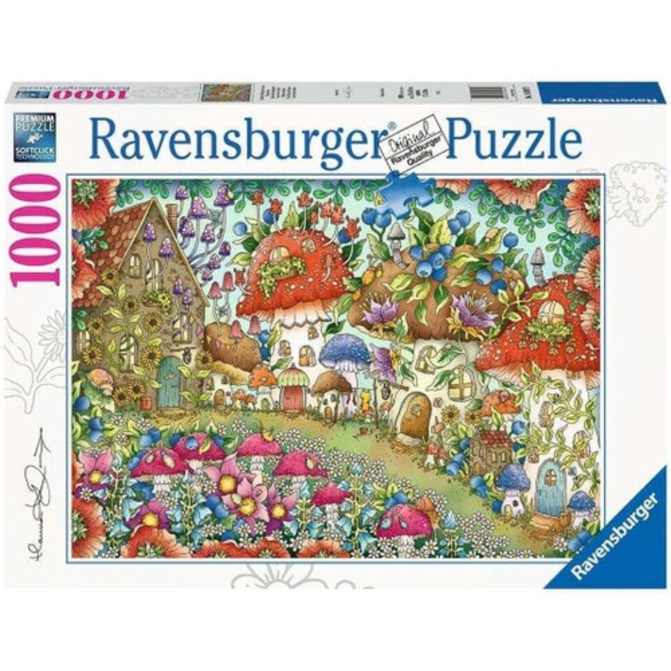 Ravensburger Floral Mushroom Houses 1000 Piece Jigsaw Puzzle