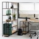 image 4 of Seaford  Bookcase with 1 Drawer and 5 Shelves in Black and Oak
