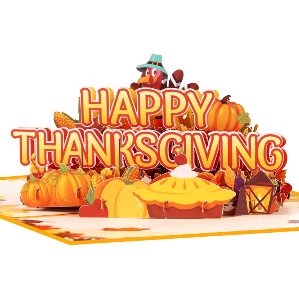image 1 of Harvest Wishes Thanksgiving 3D Pop Up Greeting Card