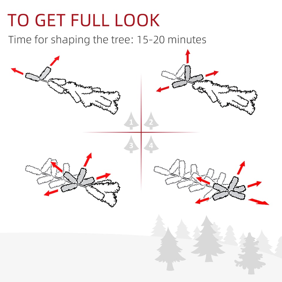 image 1 of HOMCOM 5FT Indoor Christmas Tree Artificial Decoration mas Gift with Metal Stand Branch Tips