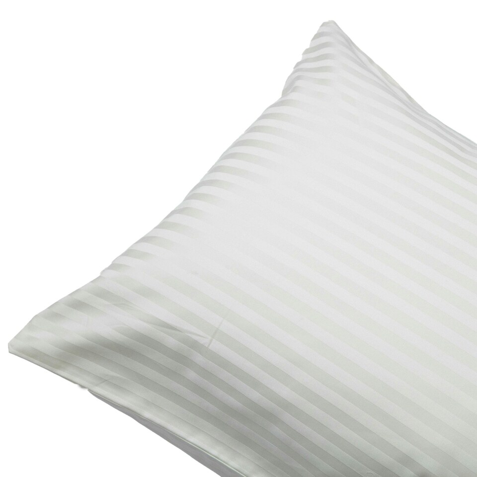 image 1 of Belledorm 540 Thread Count Satin Stripe Housewife Pillowcases (Pair) - Ivory - One Size