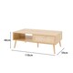image 9 of Coffee Table Rattan Front Drawer Open Shelf Solid Wooden Legs Home Living Room
