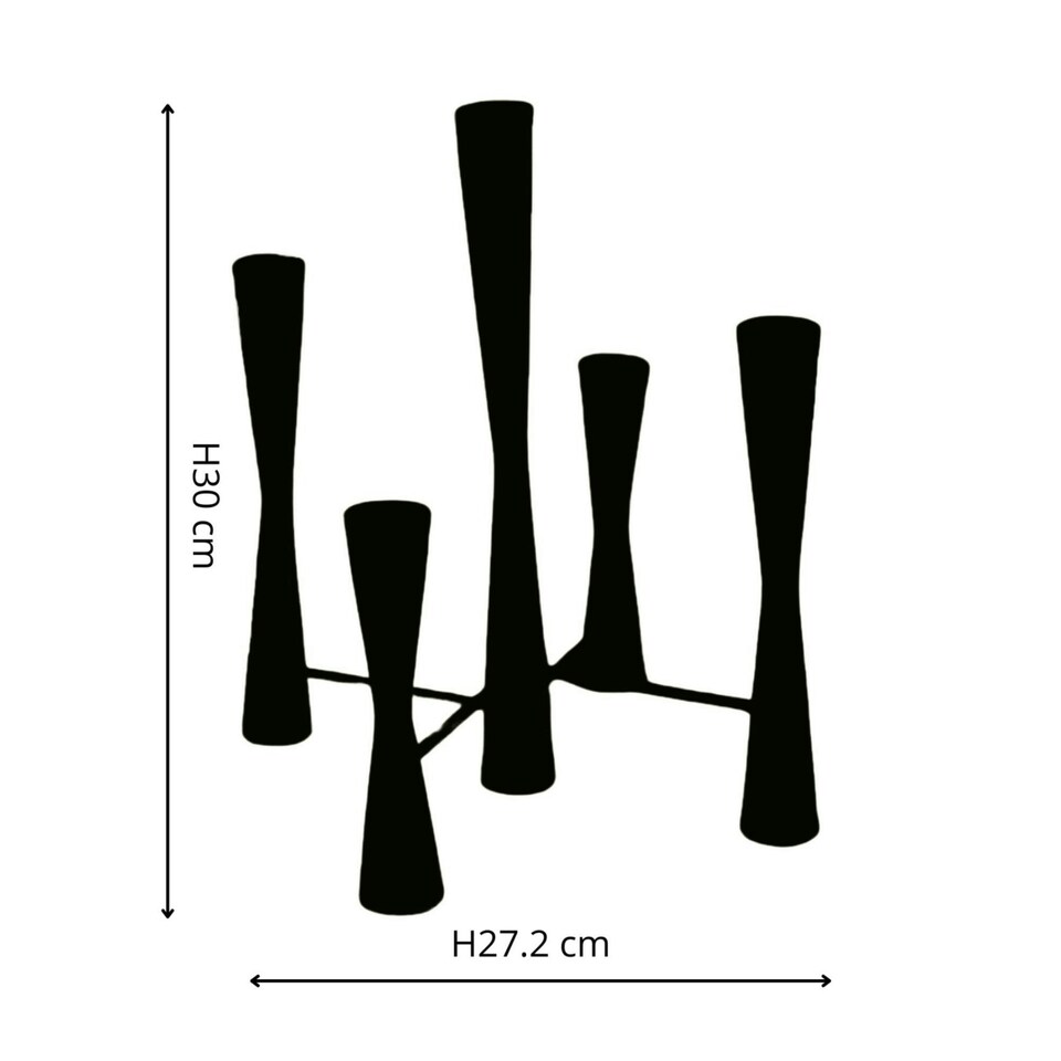 image 1 of Parker 5 Piece Candle Centerpiece - Mild Steel - L27 x W27 x H42 cm - Black | Black | 1