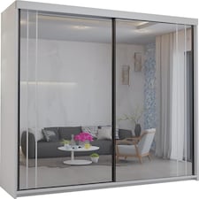 Modern Sliding Mirror 150/203cm White/Black/Grey White | 203cm