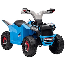 HOMCOM 6V Electric Quad Bike Kids Ride On All Terrain Vehicle with Forward Backward Function, for Ages 18-36 Months - Blue
