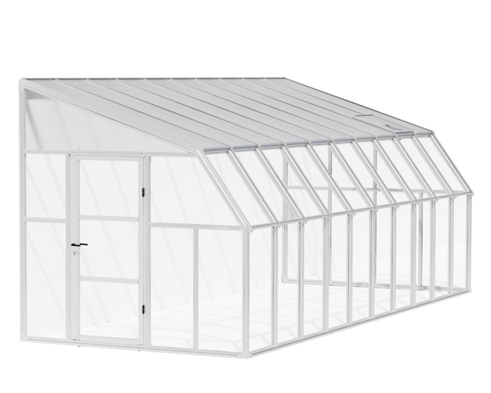 image 1 of Lean To Greenhouse Sun Room Clear 8 x 20 - Polycarbonate/Acrylic - L632 x W257 x H266 cm