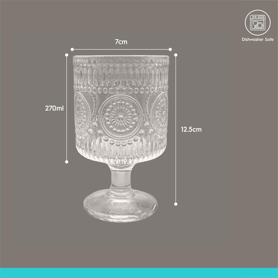 image 1 of Argon Tableware Amore Ribbed Wine Glasses - 270ml | Clear | Clear | 24