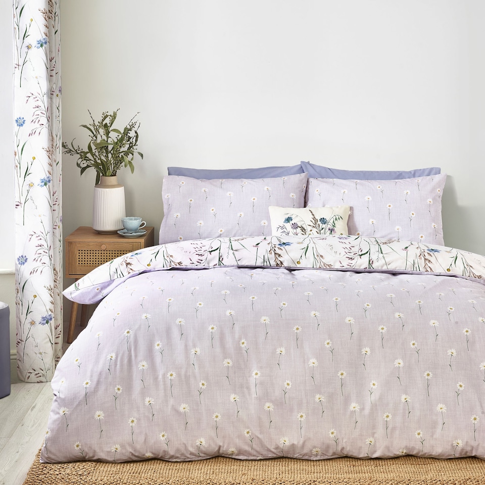 image 1 of Grasmere Floral Reversible Duvet Cover Set | Purple | Lilac