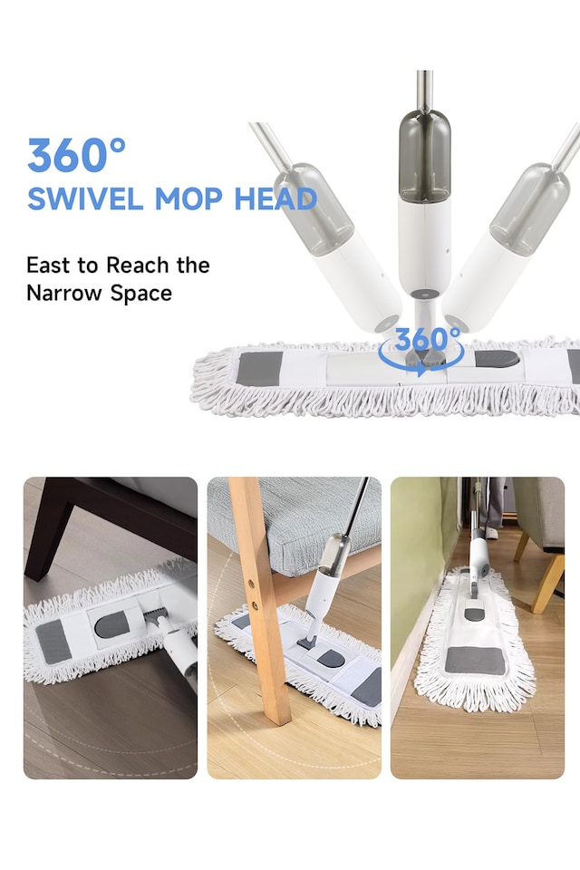 image 1 of Living and Home Multifunctional Spray Mop | White