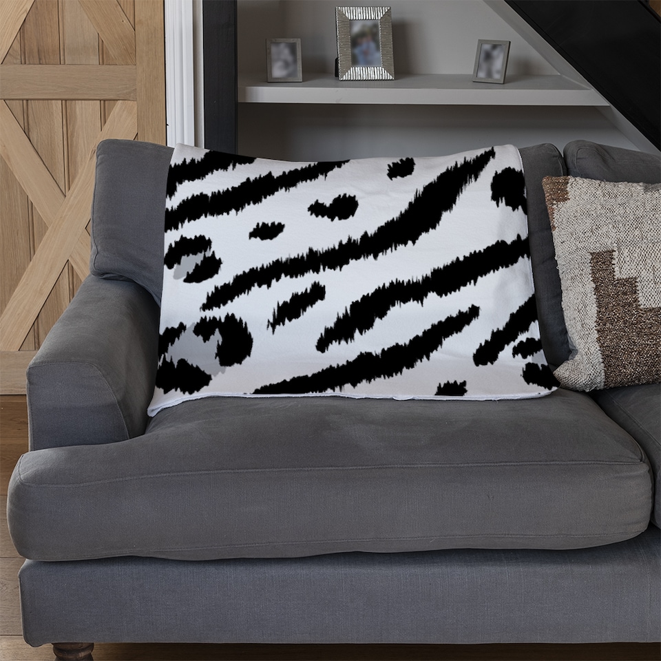 image 1 of Zebra & Leopard Print Blanket | Multi